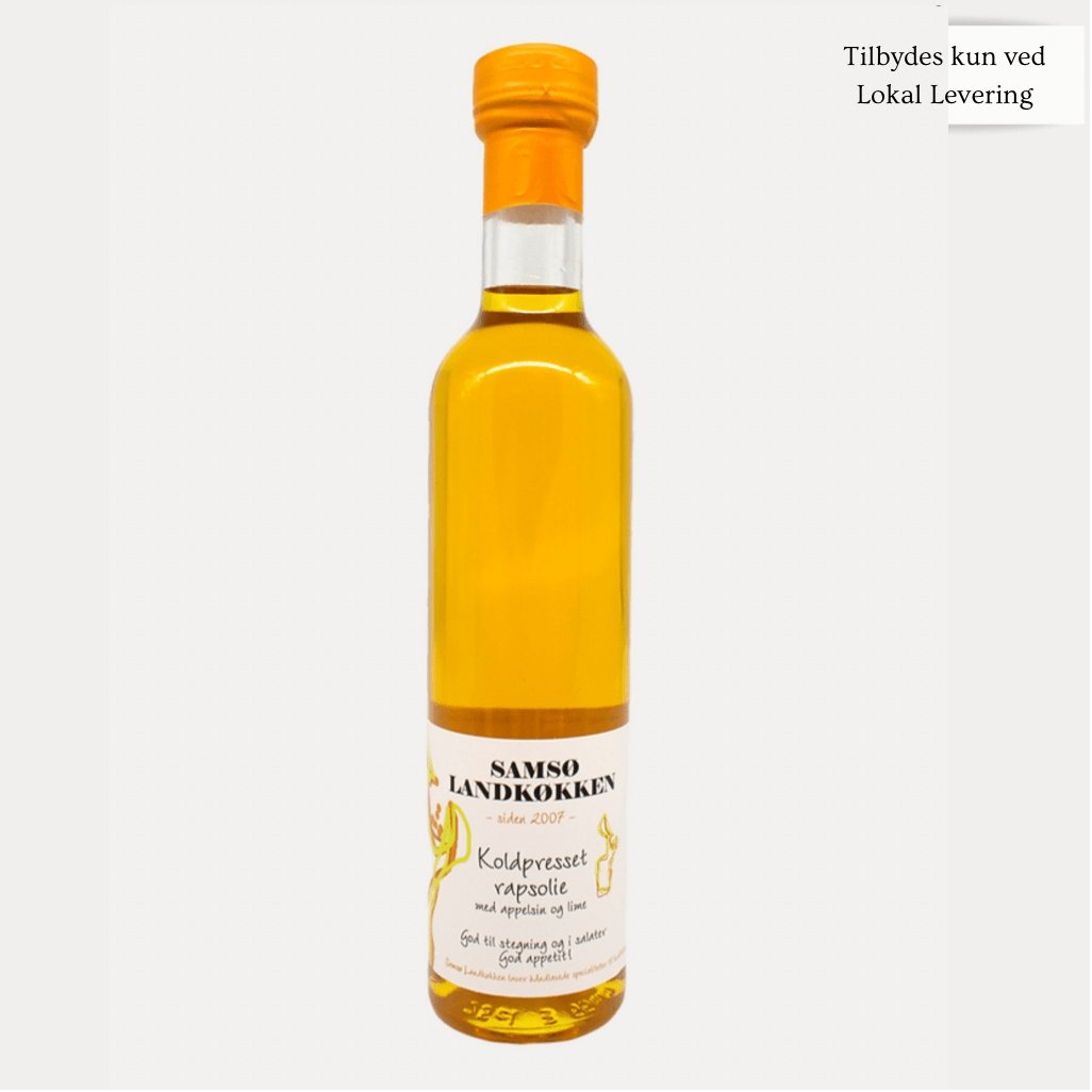 Samsø Landkøkken - Koldpresset rapsolie med appelsin og lime - Frk. Mollies Blomsterværksted